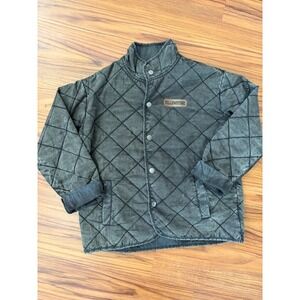 Boxercraft Yellowstone Quilted Jacket Womens Small Gray Snap Front Mock Neck